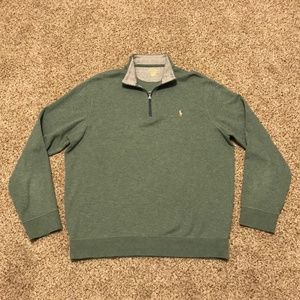 Polo Ralph Lauren Mens 1/4 Quarter Zip Pullover Shirt L Green Gray Heather L